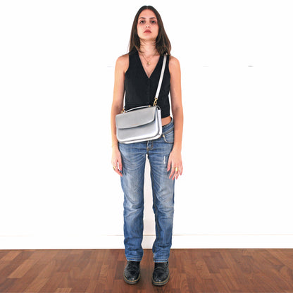 Tori bag in airbrushed leather "Steel"
