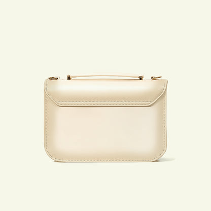 Borsa Tori in pelle di vitello "sesame #f0efda"