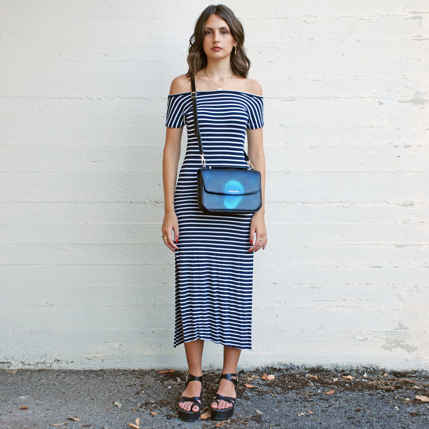 Tori bag in airbrushed leather "Electrons"