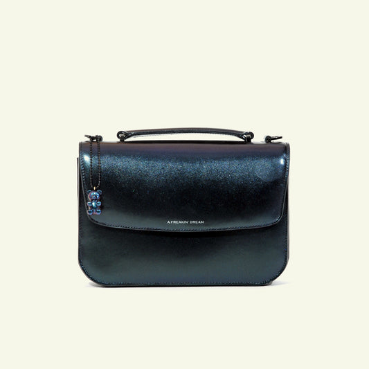 Tori bag in airbrushed leather "iridescent oil"