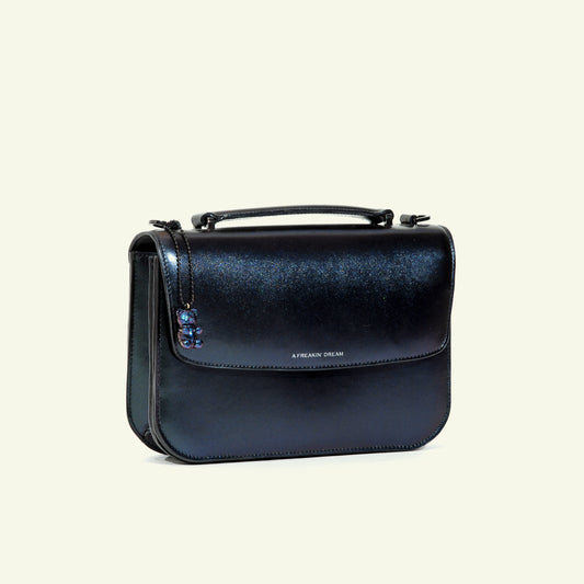 Tori bag in airbrushed leather "iridescent oil"