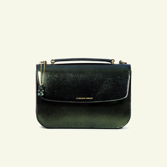 Tori bag in airbrushed leather "Sparkling green"