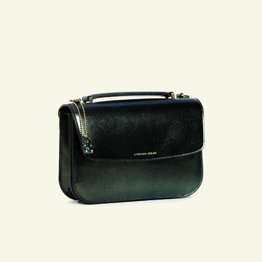Tori bag in airbrushed leather "Sparkling green"
