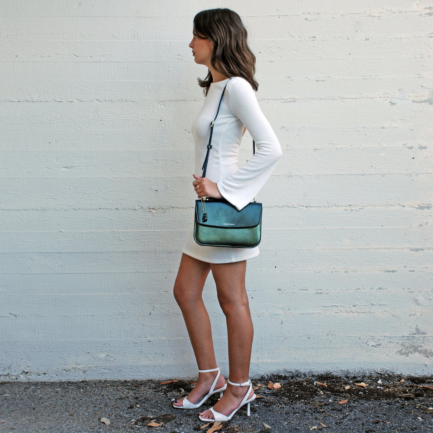 Tori bag in airbrushed leather "Sparkling green"