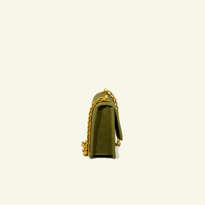 Brenda Bag aus airbrush-bemaltem Kalbsveloursleder “Burnt Wheat”
