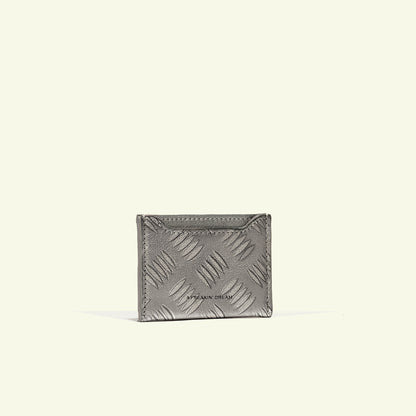 Portacarte in vitello aerografato "Steel Trompe-l’Œil"