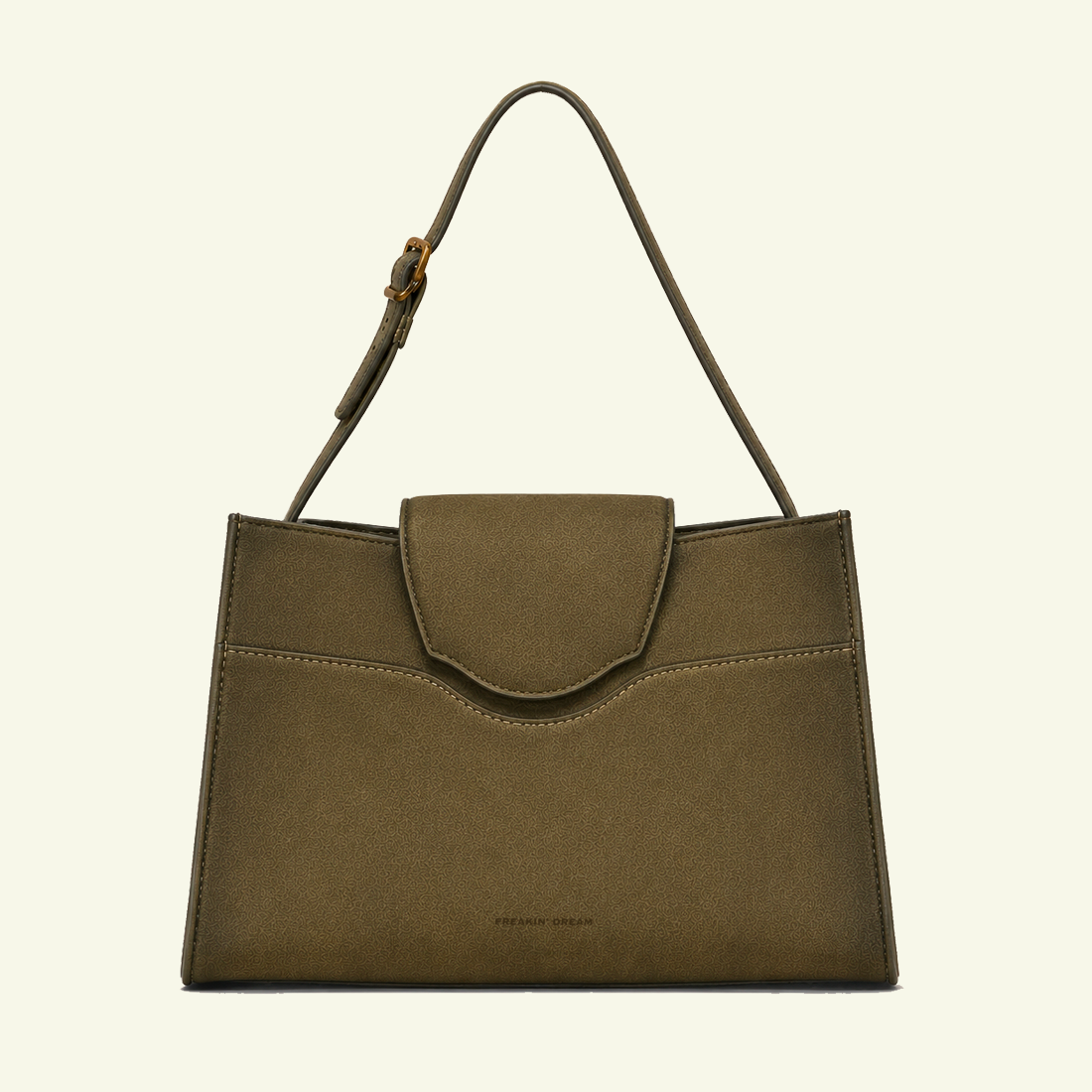 Große Pascale Bag aus airbrush-bemaltem Kalbsveloursleder “Burnt Wheat”