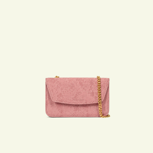 Gia Bag aus airbrush-bemaltem Kalbsveloursleder “Pink Stains”