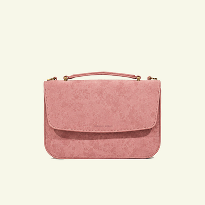 Tori Bag aus airbrush-bemaltem Kalbsveloursleder “Burnt Wheat”